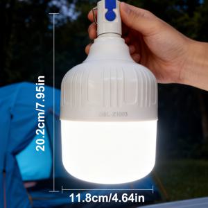 TEMU 20/16cm 초대형 캠핑 랜턴, 후크 디자인 충전식 LED 전구, 휴대용 랜턴 야간 조명, 플러드라이트, 고휘도 램프 - 비상 , 캠핑, 낚시, 작업, 텐트, 차고, 창고 조명용