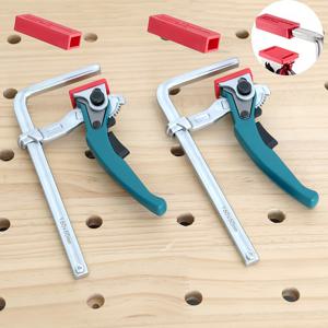 TEMU 1/2개 160mm 트랙 톱 클램프, Festool 호환, 빠른 해제 래칫 트랙 톱 가이드 레일 클램프 (목공용), MFT 테이블 및 레일 시스템용 T-슬롯 목재 클램프
