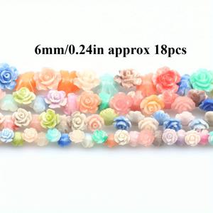 TEMU 패션 주얼리 산호 쉘 6-12mm 로즈 플라워 루스 비즈 및 비즈 모음 여성 주얼리 제작 팔찌 귀걸이 추가