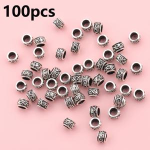 TEMU 200개/100개 5mm 대형 구멍 스페이서 비즈, 구름 무늬 장식 루스 비즈, 핸드메이드 드릴링 라운드 실린더 스페이서 비즈, 직선 구멍 오프워크 비즈 DIY 팔찌, 목걸이, 폰 체인 키체인 귀걸이 공예 액세서리 주얼리 만들기 키트