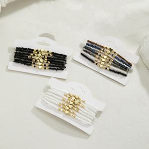 TEMU 21개 세트, 빈티지 스타일 다크 컬러 혼합 씨드 비즈와 레이어드 하트 참 팔찌, 휴일 선물 및 가족용으로 적합