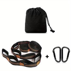 TEMU 2개 세트 200cm/78인치 해먹 스트랩 및 2개 후크, 루프, 경량, 휴대용 캠핑 - 빠르고 쉬운 설치, 요가 스윙, 체육관 등용 후크, 블랙, 헤비듀티