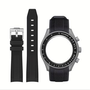 TEMU Moonswatch, Seamaster, Seiko용 20mm 방수 실리콘 시계줄 - 남녀공용 소프트 스트랩 교체용, 탱 버클, 스포츠, 수영, 일상용 방수 - 시계용 이상적인 선물 액세서리