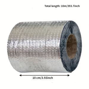 TEMU 부틸 고무 다목적 방수 알루미늄 실링 테이프, 10cm X 10m - 자가 접착, 파이프 누수 수리 및 지붕 단열에 이상적, 내구성 강화 및 적용 쉬움, 초방수, 지붕 방수 실란트