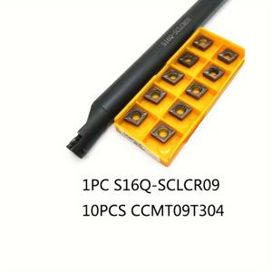TEMU 10개 카바이드 보링 툴 세트 (CCMT09T304 블레이드 포함), S10K-SCLCR09/S12M-SCLCR09/S14N-SCLCR09/S16Q-SCLCR09/S20R-SCLCR09, 내부 구멍 가공용 로터리 커터, 캐스팅 호환