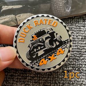 TEMU 1 3D 입체 오리 등급 메탈 자동차 스티커 범용 튜닝 차량 메탈 배지 장식 스티커 메탈 4X4 꼬리 라벨, 자동차, 트럭, , 외부 장착에 적합