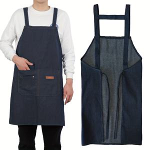 TEMU 원피스 데님 캔버스 턱받이 앞치마, 멀티 포켓 디자인, 주방, BBQ, 커피숍, 이발사, 목수, 페인터에 적합. 생일 선물, 아버지의 날 선물. 가족, 친구, 커플, 새해, 발렌타인데이, 부활절, 추수감사절을 위한 최고의 선물