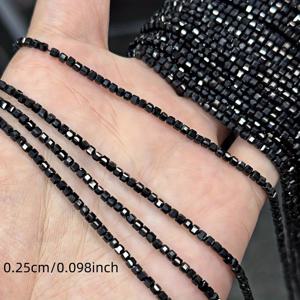 TEMU 천연 블랙 스피넬 구슬, 정사각형 캐보션 스페이서 비즈, 주얼리 제작용, DIY 공예, 탄생석 선물, 팔찌, 목걸이용 고품질 연마 루즈 보석석 비즈, 8월 탄생석, 크리스마스 선물 아이디어, 창의적인 선물 아이디어