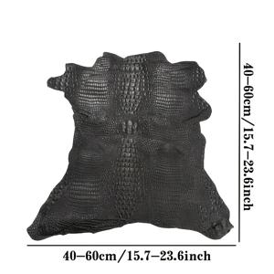 TEMU 블랙 크로커다일 텍스처 염소가죽, 입체적인 표면, DIY 핸드메이드 제품, 지갑, 카드지갑, 키홀더 및 기타 소형 가죽 제품에 적합, 가죽 소재 | 가죽 액세서리 | 및 핸드백 가죽