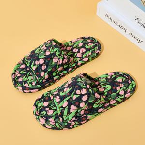 TEMU 여성용 한국 스타일 구름 디자인 슬립온 슬리퍼 - 부드러운 밑창, 기숙사, 사무실용 실내화 - 통기성 있는 패브릭 갑피와 쿠션감 있는 밑창, 여성 신발