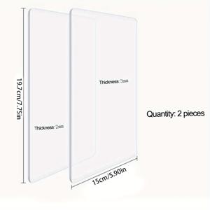 TEMU 2mm & 3mm 투명 플라스틱 시트 2개, 커팅기 및 페이퍼 트리머용 - DIY 공예, 스크랩북킹, 스티커 - 고품질, 내구성 있고 정밀하게 절단된 소재, 심플한 디자인, 매끄러운 표면