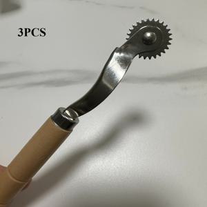 TEMU 내구성 있는 나무 손잡이가 있는 금속 롤러 펀칭 및 크리징 도구 3개, DIY 공예 및 판지 박스 수정에 적합, 균일한 굽힘 및 접힘 달성
