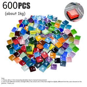 TEMU 600개/1200개 컬러풀 유리 타일, DIY 공예용, 모아나 테마 융합 유리 시트, 사진 액자, 화병, 컵, 벽 장식 - 홈 데코, 정원 장식, 백투스쿨 & 할로윈 선물, DIY 공예 재료