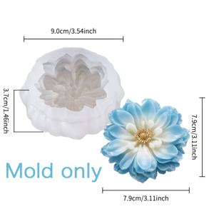 TEMU 대형 카모마일 꽃 실리콘 몰드 - DIY 레진 & 석고 공예용, 레이어드 꽃잎과 카모마일 꽃봉오리, 캔들, 왁스, 에폭시 레진 데스크탑 장식, 자연스러운 홈 데코 선물용