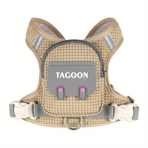 TEMU [소형견] 새로운 경량 강아지 하네스 체스트 백, 통기성 메시, 백팩 포함, 강아지 배변 봉투 보관, 소형견 야외 산책 및 산책에 적합, 리드줄 후크 포함, 리드줄 연결 가능 (프렌치 불독, 퍼그, 비글, 비숑, 슈나우저, 테디)