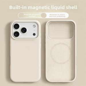 TEMU 휴대폰 케이스 - Apple iPhone 17 Pro Max, 17 Pro, 17 Air, 17, 16, 16 Pro Max, 16 Plus, 15, 14, 그리고 13용 마그네틱 충격 방지 오렌지 커버. 소프트 범퍼, 마그네틱 폰 케이스, 액세서리 포함 리퀴드 케이스
