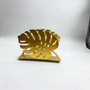 TEMU 1 금색 잎 모양 티슈/냅킨 홀더 | 다용도 방 종류에 적합한 철제 홈 데코 장식품, 실내외 사용 가능, 집들이 선물로 완벽