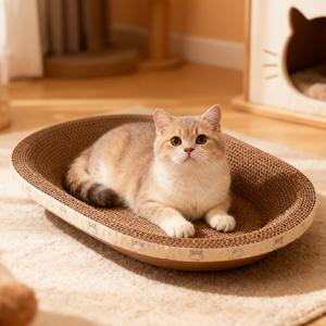 TEMU 작은 고양이 스크래칭 보드, 새끼 고양이 및 중소형 고양이에게 적합 - 내구성 있는 소재, 스크래칭 및 휴식 패드 겸용, 특대형 고양이 침대, 반려동물 둥지, 발톱 관리를 위한 가장자리 갈기, 새끼 고양이, 소형부터 대형 고양이까지 이상적, 실내 고양이 필수품, 집에서의 휴식, 발톱 관리, 할로윈, 추수감사절, 크리스마스에 딱 맞는 반려동물 선물