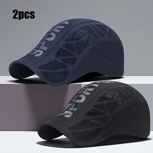 TEMU 2개 세트 / 봄/여름 스타일 / 통기성 / 경량 / 남녀공용 / 레터링 디자인 / 메쉬 통풍 아웃도어 야구 모자 / 골프 모자 / 캐주얼 스포츠 선햇