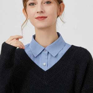 TEMU 우아한 여성용 탈부착 칼라 - 연잎 밑단 디자인, 뾰족한 칼라와 꼭 맞는 핏, 미끄럼 방지 브라 액세서리 - 봄 의상, 비즈니스 복장, JK 스타일, 레이어링에 다용도로 적합. 모든 장소와 스타일에 어울림