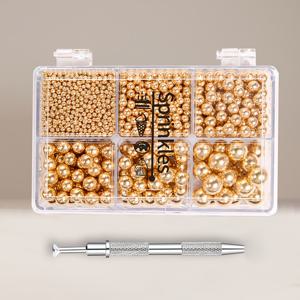 TEMU 케이크 키트, 발렌타인데이 골든 펄, 박스형 베이킹 장식, 화이트 펄, 휴일 행사 장식, 결혼식 행사 및 파티 용품에 적합, 플라스틱 장식, 비소비재