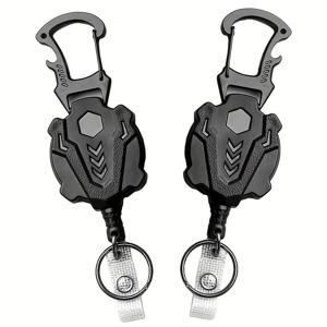 TEMU 2개 ITECHJOY 리트랙터블 23.6인치 스틸 와이어 코드 & 아연 합금 키릴 - 배지, 직장 배지, 사무실, 하이킹, 보안, 출퇴근, 아웃도어 장비용 리트랙터블 랜야드