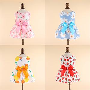 TEMU 봄/여름용 중형견, 테디, 고양이를 위한 귀여운 애완동물 옷 4pcs, 얇은 스타일 드레스