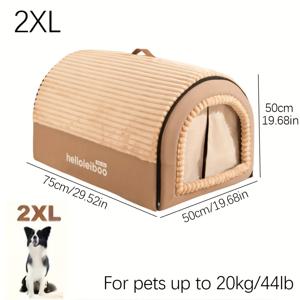 TEMU 사계절용 개집, 밀폐형 고양이 집, 텐트, 고양이 침대, 안전감, 겨울철 보온성, 분리형 및 세탁 가능한 강아지 침대, 개 우리