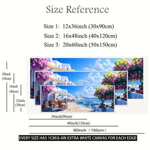 TEMU 2D 플랫, 2D 플랫, 1개 대형 사이즈 마이코노스에 있는 아름다운 바다뷰의 카페 흰색 건물 3캔버스 아트 페인팅 포스터 프레임리스 벽걸이 그림, 홈 데코, 사무실, 거실용 28&89