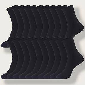 TEMU 남성용 양말 10/20켤레, 여성용 양말, 클래식 블랙 양말, 화이트 양말, 단색 양말, 봄과 여름 계절에 적합한 비즈니스 양말, 스포츠 양말, 크루 양말