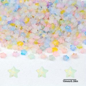 TEMU 300개/10mm 멀티컬러 골든 스팽글 장식 별 모양 비즈, 구멍 있는 루스 비즈, 스페이서 비즈, 비즈 재료 팔찌 목걸이 휴대폰 체인 키체인 비즈 주얼리 헤어 장식 의류 주얼리 장식 비즈 비즈 추가