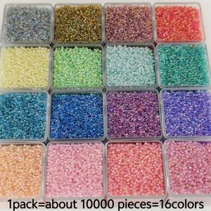 TEMU 10,000개 1.8미터 오로라 유리 씨드 비즈, 16가지 색상 혼합, DIY 주얼리, 팔찌, 목걸이, 귀걸이, 창작 프로젝트용, 우정 선물용으로 완벽한 선택, 주얼리 제작 키트