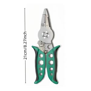 TEMU 다기능 튜브 터미널 압착 및 와이어 스트리핑 플라이어: 1개 전기 기술자 범용 전문가용 와이어 스트리퍼, 중앙 대형 플레이트 터미널 압착기, 와이어 압착, 스트리핑 및 절단 기능 통합, 단일 도구로 여러 기능 대체