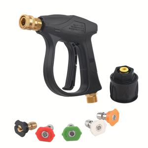 TEMU 3500PSI 고압 세척기 건 키트, 노즐 5개 포함, 세제 분사기, M22-14mm, 1/4인치 퀵 커넥터, K2-K7