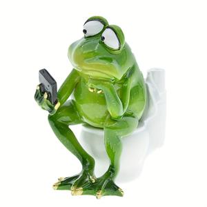 TEMU 5.7인치 재미있는 개구리 변기 레진 조각상 - 휴대용으로 디자인된 기발한 욕실 장식, 거실, 사무실 또는 서재의 실내/실외 가정 및 정원 장식에 적합 - 크리스마스, 추수감사절