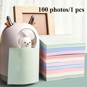 TEMU 100개 스티커 메모지/ 1개 모란디 5색 사각형 스티커 메모지, 모란디 컬러 스티커 메모지, 손으로 찢는 스티커 메모 북, 사무실, 가정 및 학교 사무실 사용에 적합, 작은 노트, 필기 노트