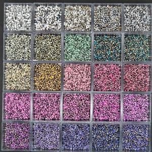 TEMU 25색, 125g, 2mm 원형 유리구슬, 라운드 비즈 - 원형 컬러 루즈 비즈, 핸드체인, 목걸이, 웨이스트체인 등 창의적인 DIY 프로젝트용