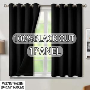 TEMU 1개, 100% 선스크린 단열 커튼, 실내 어둡게, 솔리드 컬러 폴리에스터 라미네이트 안감, 가벼운 무게, 탑 그로멧 걸이, 모던 로맨틱 , 침실, 식당, 거실, 주방, 발코니, 정원에 적합