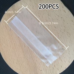 TEMU 고딕 초콜릿 및 누가트 사탕 봉투 200개입, 3.8인치 x 1.5인치 크기, 톱니 모양 가장자리 및 투명 논스틱 하드 사탕 봉투 특징 - 홈메이드 및 소규모 사업용으로 완벽, 사탕 스틱 용품