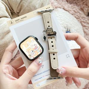 TEMU Apple Watch 시리즈 1/2/3/4/5/6/7/8/9/10/Se/Ultra (38mm, 40mm, 41mm, 42mm, 44mm, 45mm, 49mm) 호환 스마트워치 밴드. 편안함, 달콤함, 귀여움, 스타일리시하고 창의적인 시계 디자인을 제공합니다.