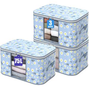 TEMU 고품질 접이식 대용량 수납백 3pcs, 튼튼한 손잡이, 옷장 정리함, 풀지퍼 홈 수납백, 베이지 구름 패턴 투명 침구 및 의류 수납백, 침대 밑 정리함, 독점 침대 밑 수납, 개학 시즌을 위한 침대 밑 수납, 옷장 보관,홈 오거나이제이션,접이식 디자인,스타일리시 오거나이저,가벼운 저장,다목적 보관함,접이식 컨테이너,작은 공간 생활,바쁜 전문가들