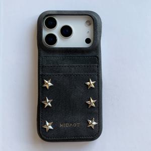 TEMU 폰 케이스: 다크 고딕 메탈 하트 럭키 스타 스터드 카드 홀더 폰 케이스, 아이폰 13 17 프로 맥스 호환, 반랩 방수 보호 커버