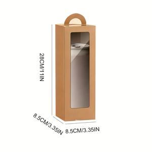 TEMU 20팩 노란색 손잡이 선물 상자, 창문형 선물 포장 상자 (10oz, 20oz, 30oz 플랫 바텀 텀블러용), 크래프트 종이 선물 상자, 플랫 바텀 유리병 포장 상자 및 기타 액세서리, 휴대용 소형 선물 상자
