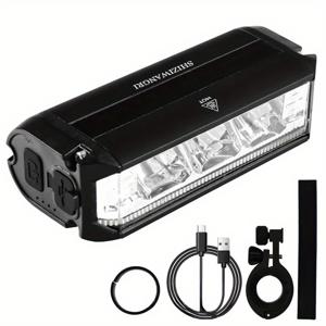 TEMU SHIZWANGRI 자전거 라이트 1800LM 3LED, 자전거용 라이트 2000Mah USB 충전식 MTB 라이트 사이클링 로드 손전등 야외 사이클링 추가 장비 (자전거, 전동 스쿠터용)