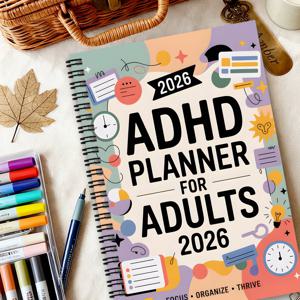 TEMU 1개 미적 감각 ADHD 성인 및 여성용 나선형 노트북, 생산성 사무실 플래너 & 매일 할 일 목록 & 태스크 노트, 성인용 신경 발달 장애 도구, 집중력 향상 개인 정리함, 메모 및 할 일 학습 노트북