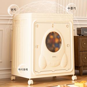 TEMU 160L대용량 접이식 리빙박스 정리함 멀티수납 간편 앞면 오픈 접이식 이동바퀴 멀티박스