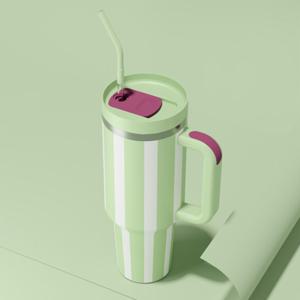 TEMU SUS304 1200ml 대용량 진공 보냉 텀블러, 빨대 포함