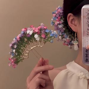 TEMU 브레스 헤어핀, 조화 머리핀, 달콤하고 영묘하게 은은한 헤어 액세서리, 연예인풍 헤어 액세서리, 새로운 디자인 머리핀, 스타일링 헤어 장식, 올려입는 머리용 헤어 액세서리
