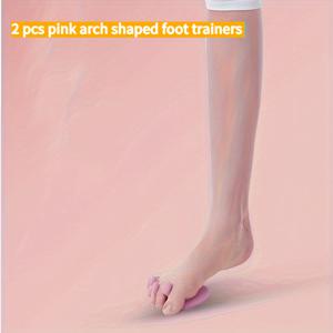 TEMU 핑크 풋 아치 트레이너 2개 세트, 다용도 훈련 도구, 발가락 분리기, 다리 모양을 위한 훌륭한 지지, 발 문제로 고민하지 마세요, 배터리 없음