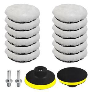 TEMU 16/28개 75mm 광택 용품, M10 드릴 어댑터가 있는 광택 디스크 드릴 광택 패드, 자동차 광택, 광택기, 연마기 사용에 적합, 광택 및 연마 왁스에 사용